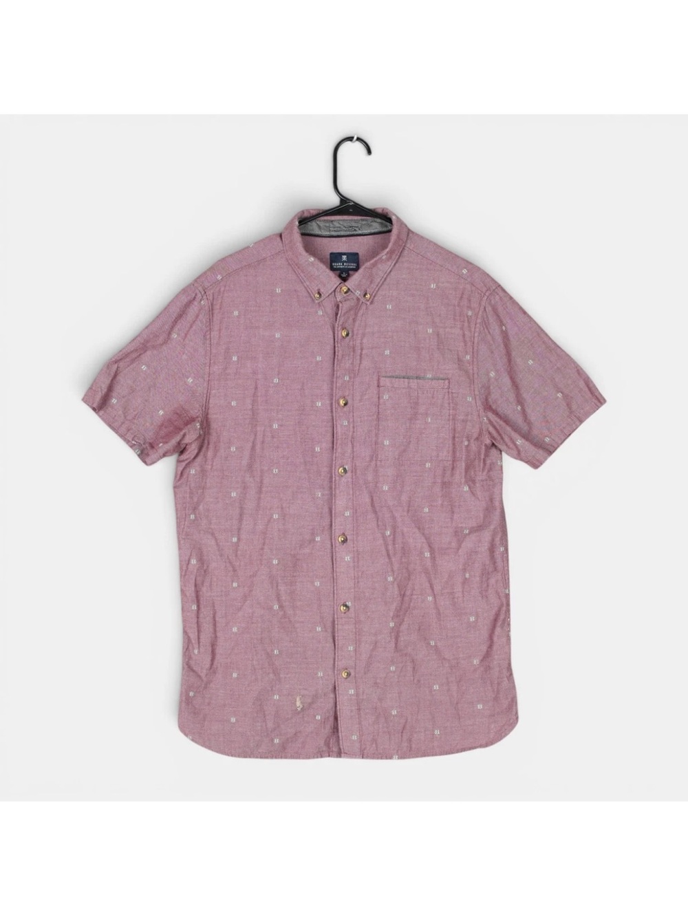 Roark Revival Gregory Short Sleeve Button Down Shirt Mens Large Red Southwestern